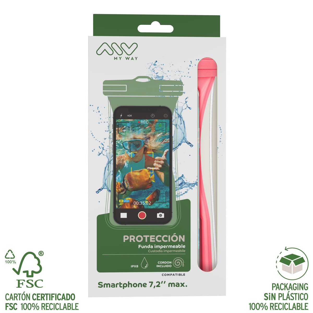 Picture of Waterproof case Myway Floating Pink Universal 7,2" (7")