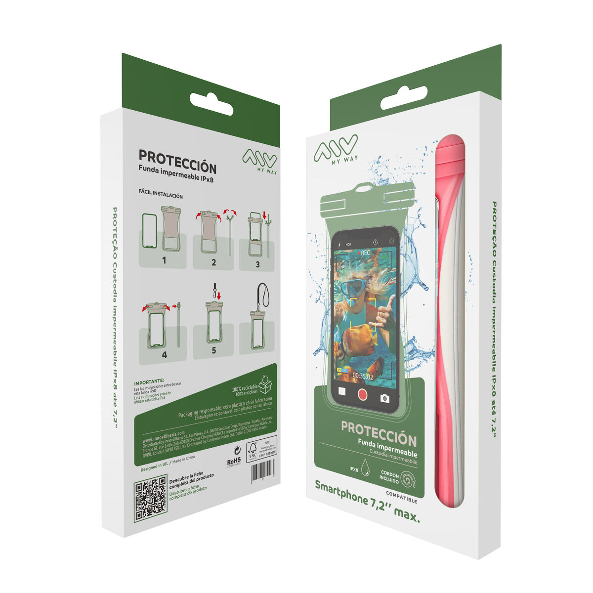 Picture of Waterproof case Myway Floating Pink Universal 7,2" (7")