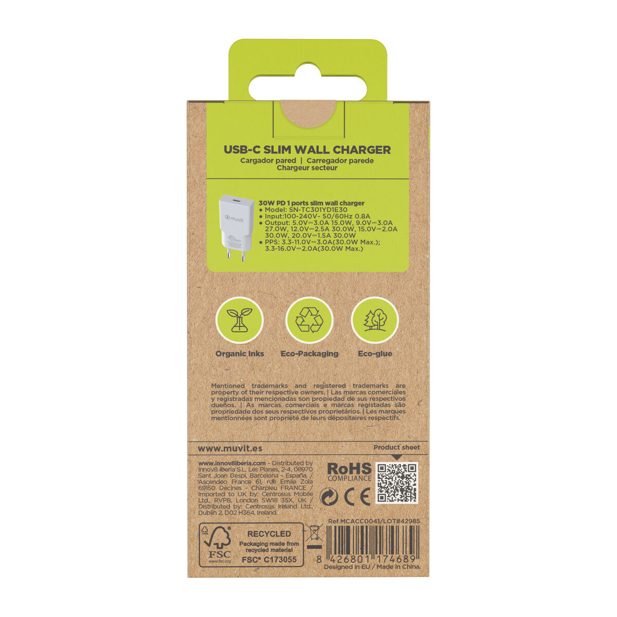 Bild von Wandladegerät Muvit for Change HC-261 Weiß