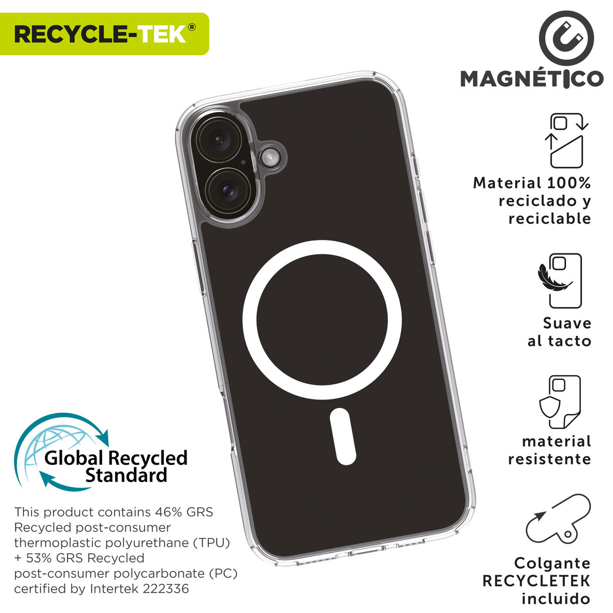 Image de Protection pour téléphone portable Muvit for Change iPhone 16 Plus Magnétique