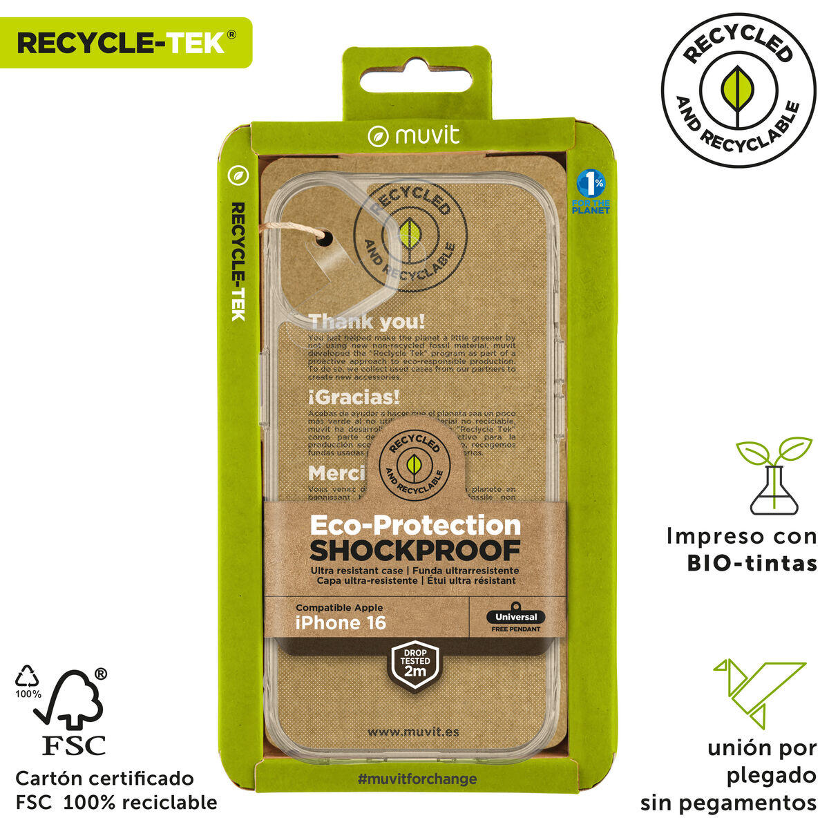 Image de Protection pour téléphone portable Muvit for Change iPhone 16