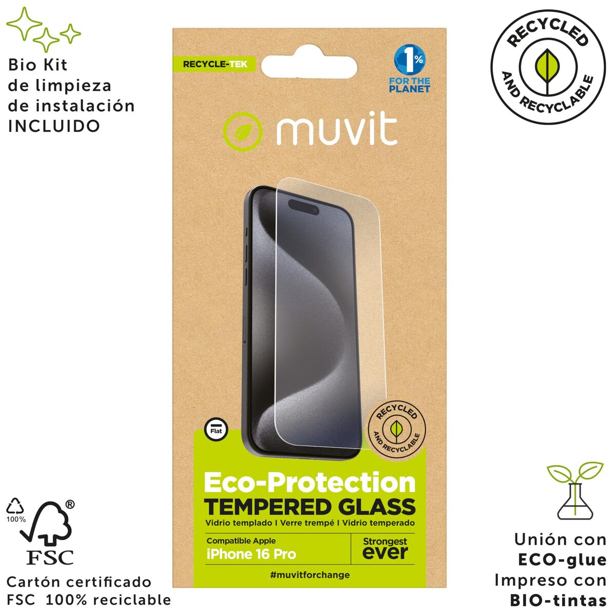 Picture of Mobile Screen Protector Muvit iPhone 17/17 Pro/16 Pro