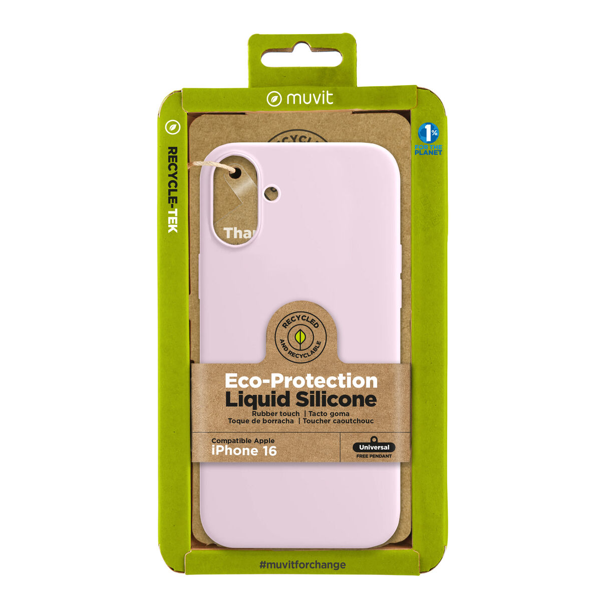 Image de Protection pour téléphone portable Muvit for Change iPhone 16 Rose