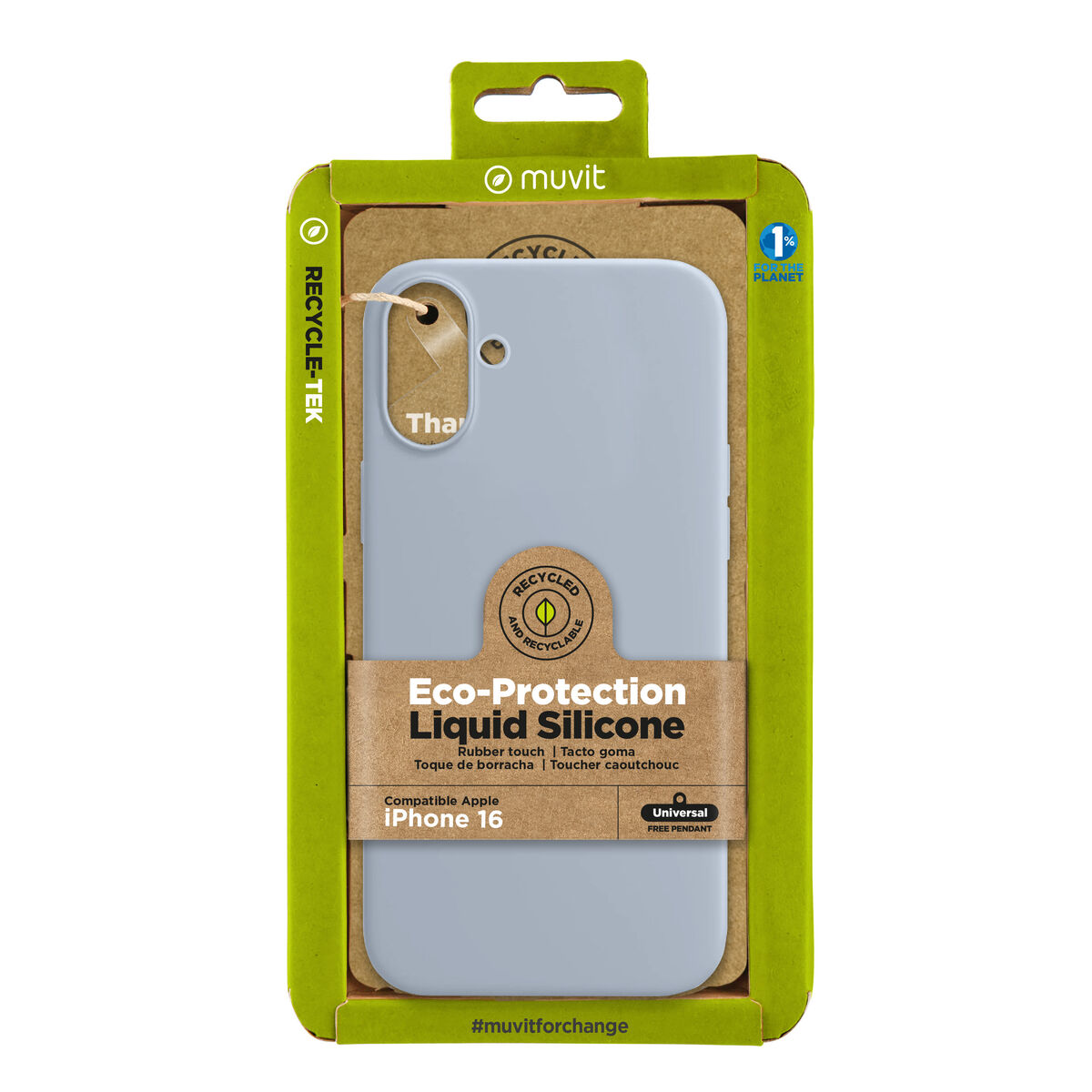 Image de Protection pour téléphone portable Muvit for Change iPhone 16 Bleu