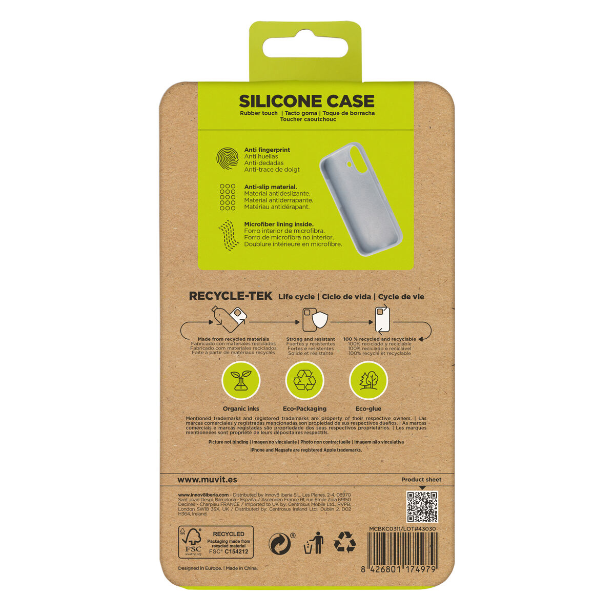Image de Protection pour téléphone portable Muvit for Change iPhone 16 Bleu