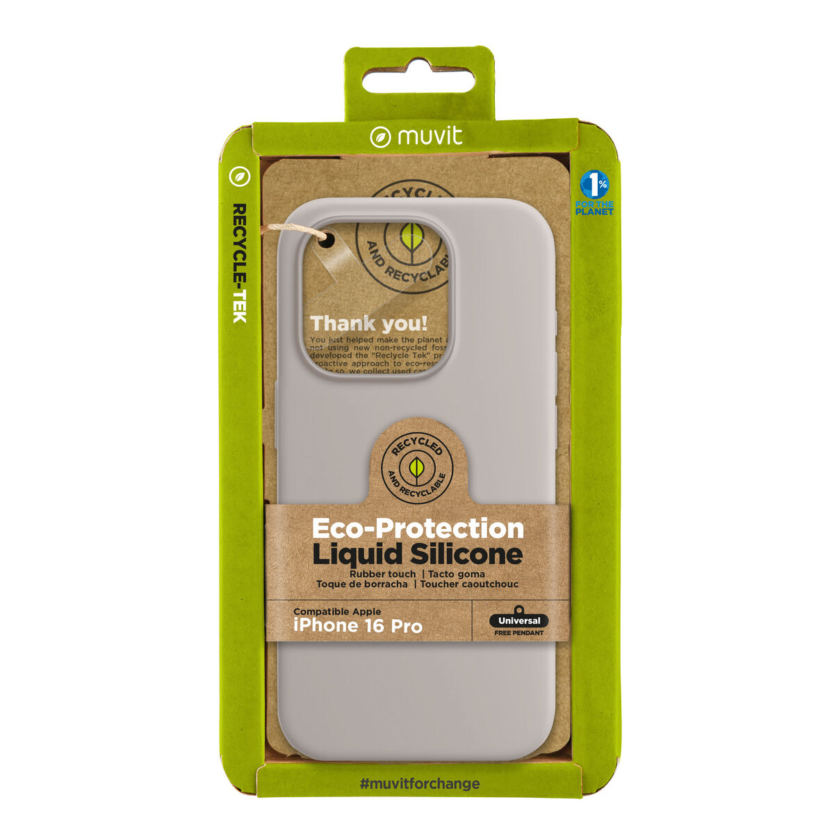 Image de Protection pour téléphone portable Muvit for Change iPhone 16 Pro Nude