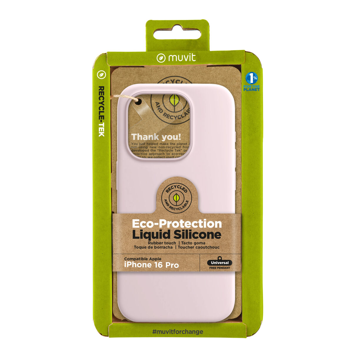 Image de Protection pour téléphone portable Muvit for Change iPhone 16 Pro Rose