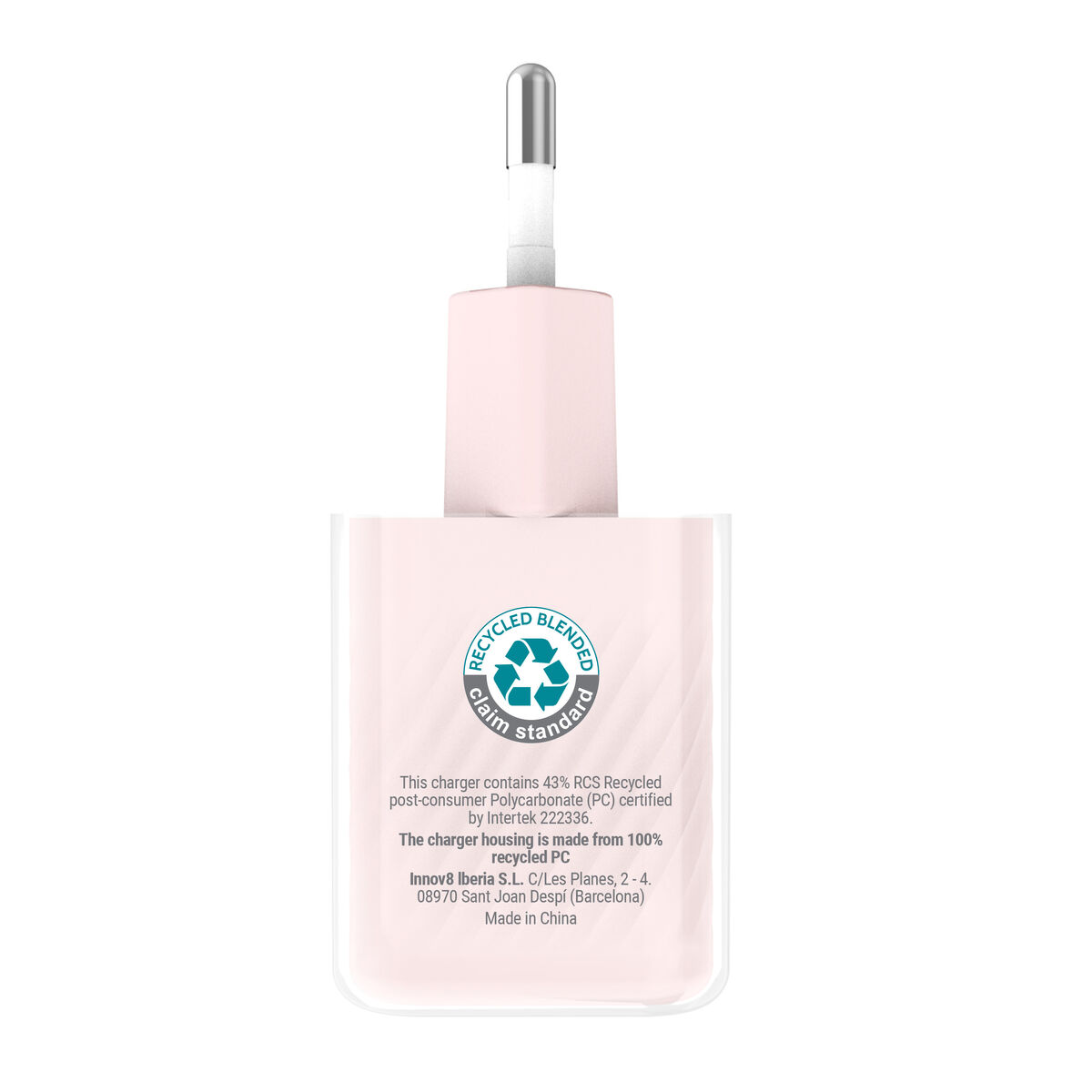 Bild von Wand-Ladegerät + USB-C Kabel Muvit for Change Glass GaN Rosa