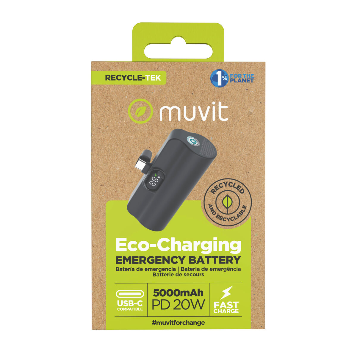 Powerbank Muvit for Change DP53D-R-PD Black 5000 mAh