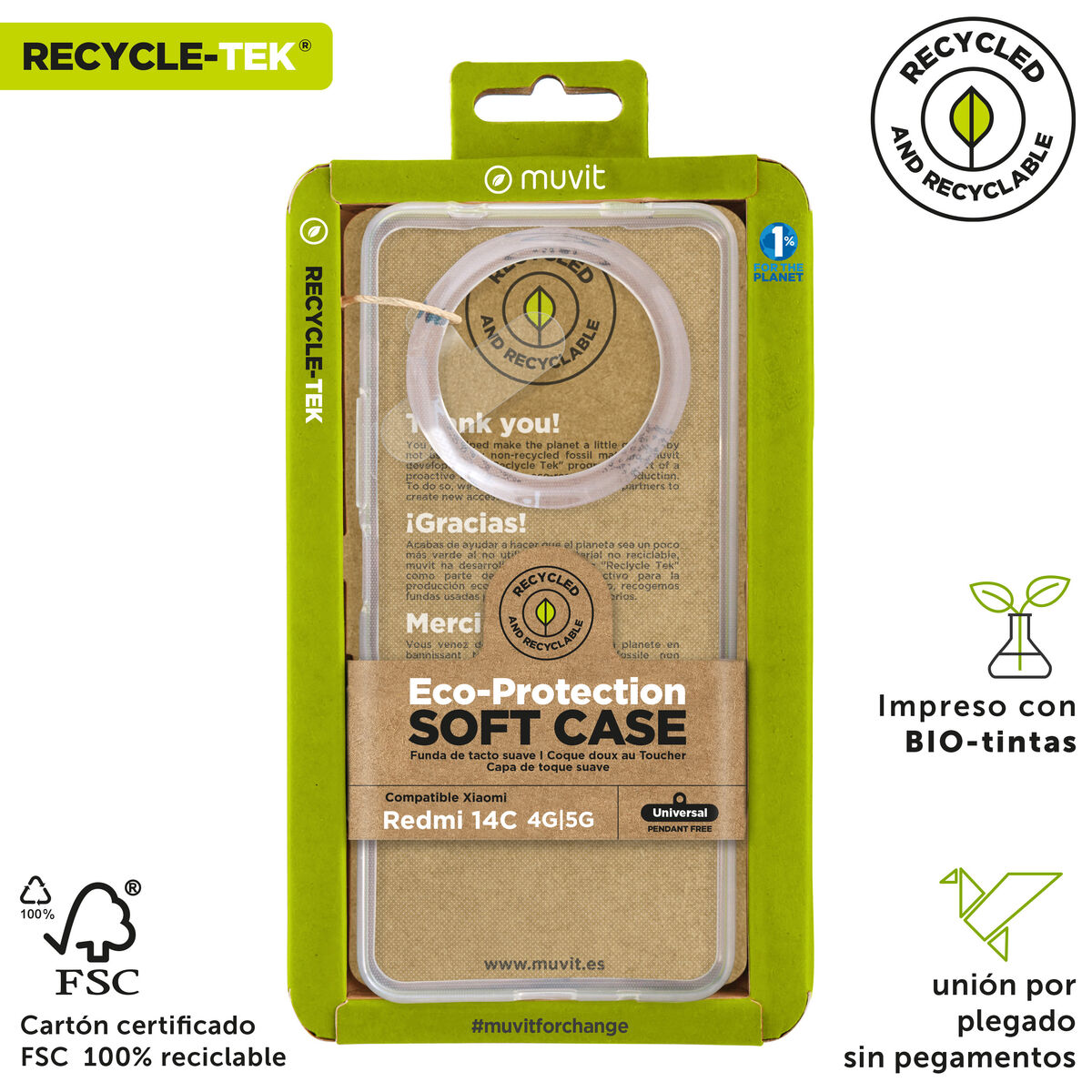 Image de Protection pour téléphone portable Muvit for Change Redmi 14C