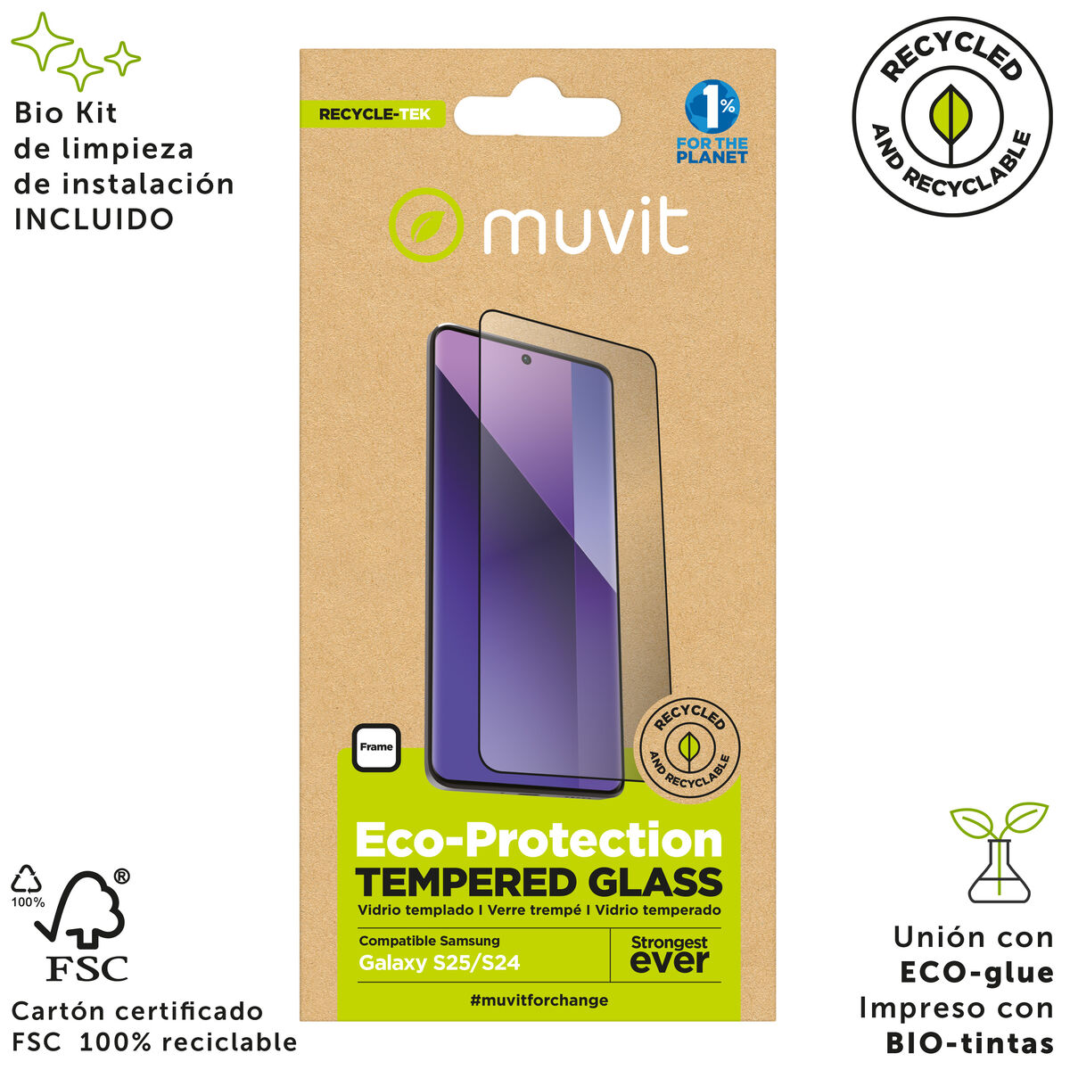 Picture of Mobile Screen Protector Muvit for Change Galaxy S25/S24