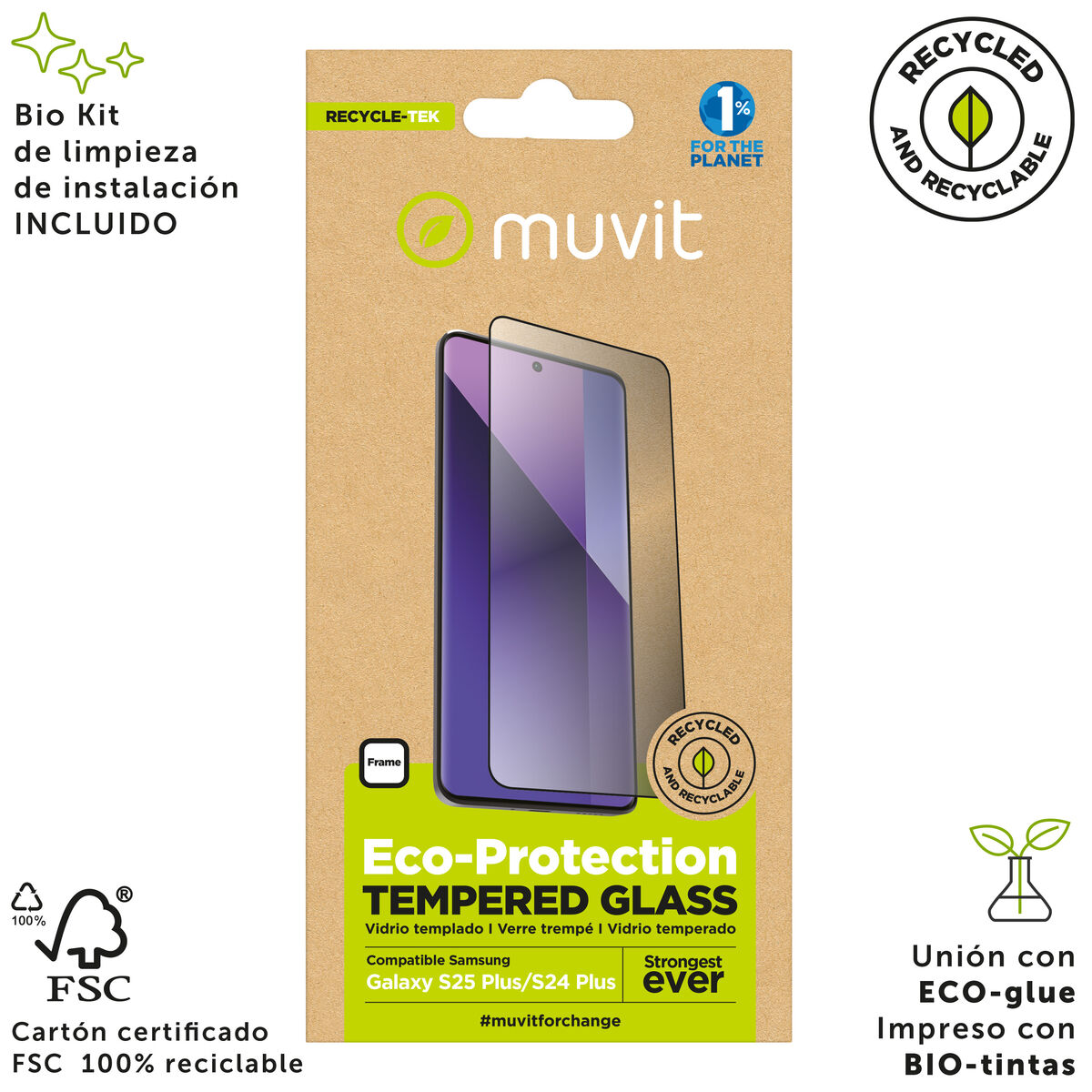 Picture of Mobile Screen Protector Muvit for Change Galaxy S25 Plus/S24 Plus