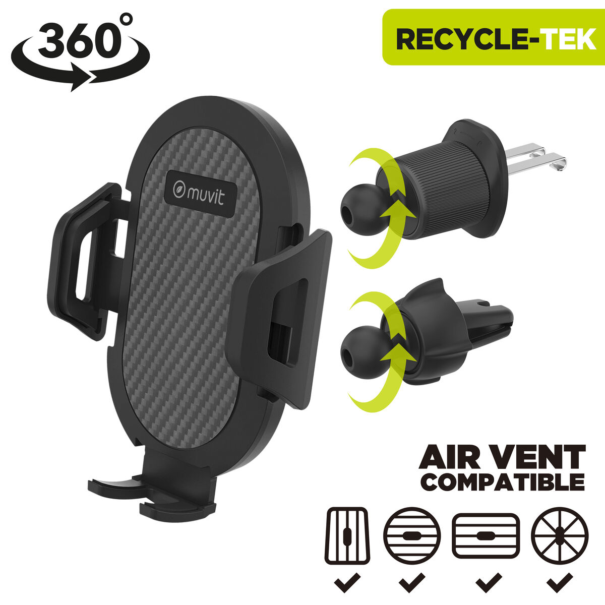 Car Mount Muvit Black 7″