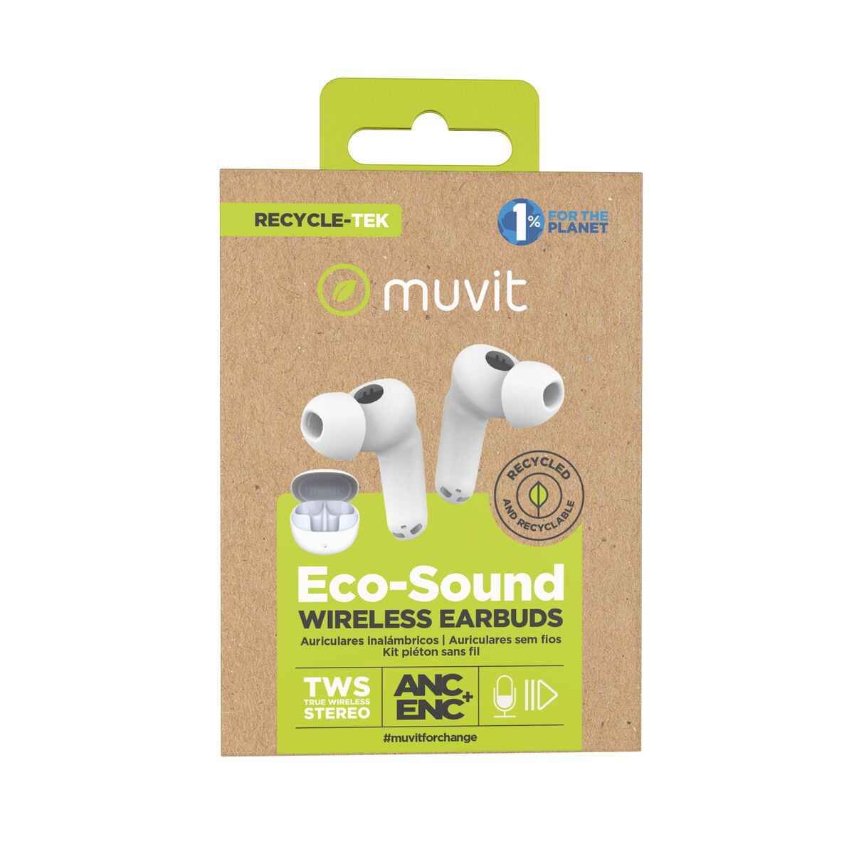 In-ear Bluetooth Headphones Muvit for Change White