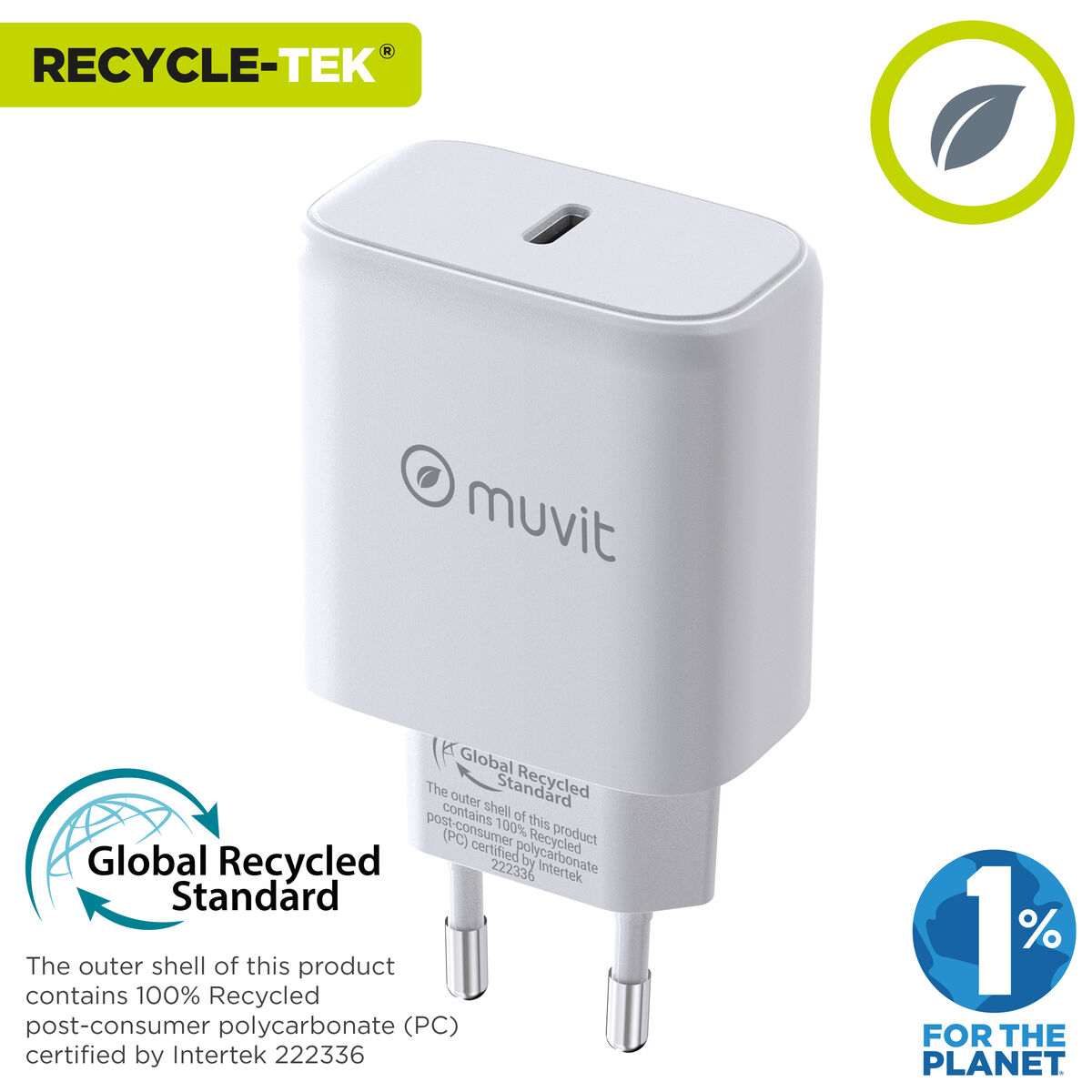 Picture of Wall Charger Muvit SN-TC650AD1E45A White 45 W