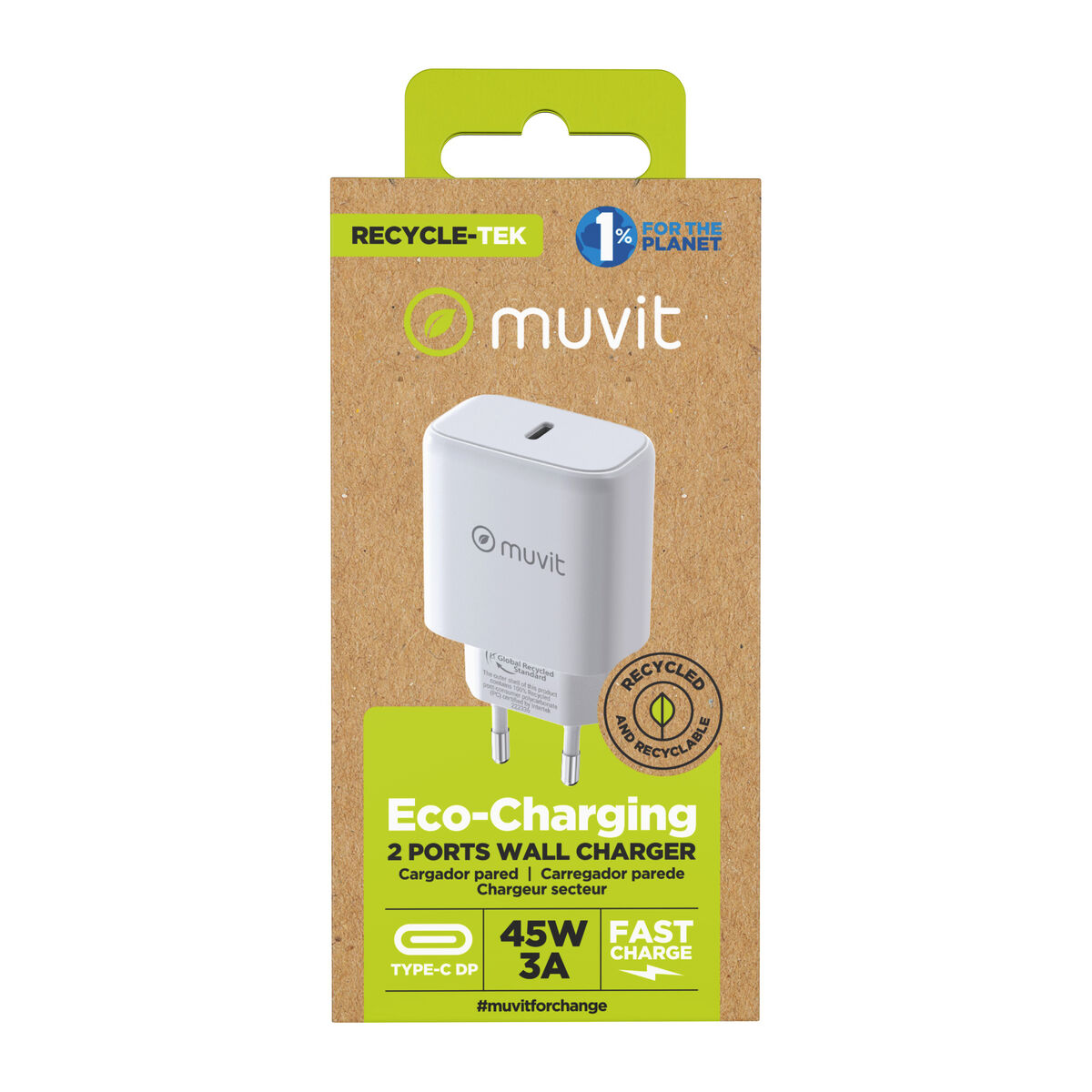 Picture of Wall Charger Muvit SN-TC650AD1E45A White 45 W