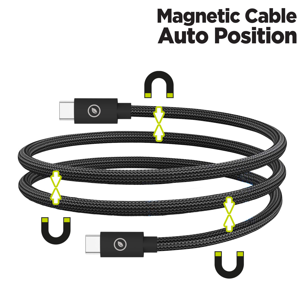 Magnetische kabels Muvit DC-363C-C Zwart 1 m