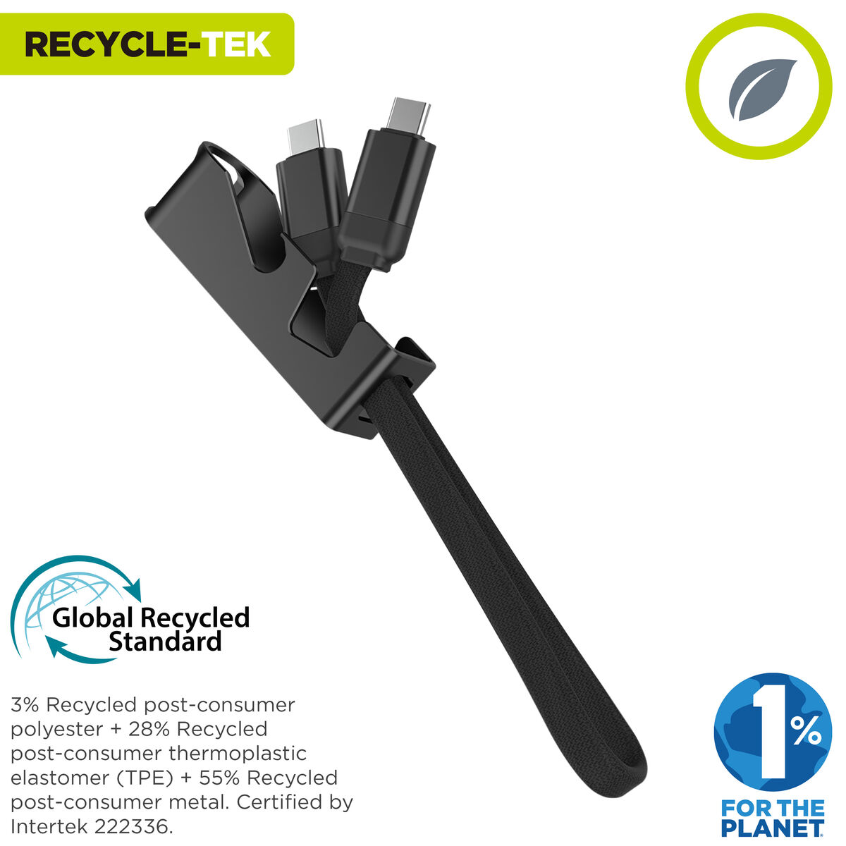 USB-kabel Muvit MC167-RA-A Zwart