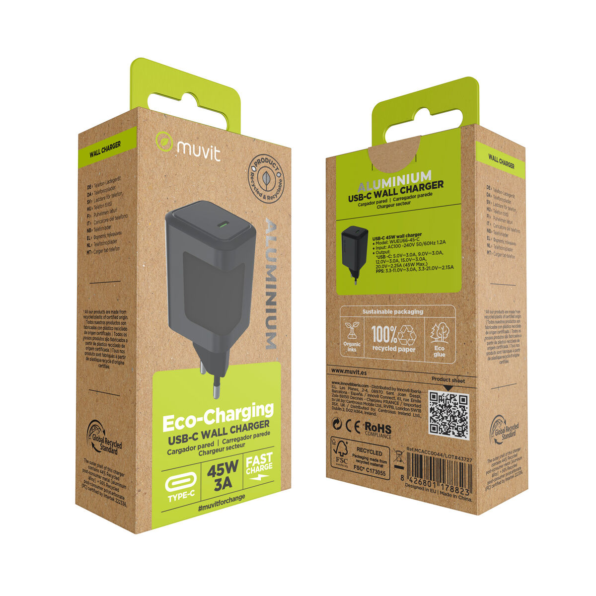 Wall Charger Muvit WUEU66-45-C White 45 W