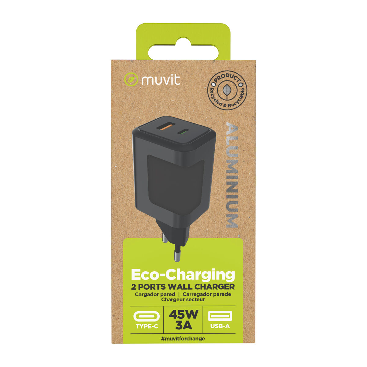 Picture of Wall Charger Muvit WCEU66-45-AC White 45 W