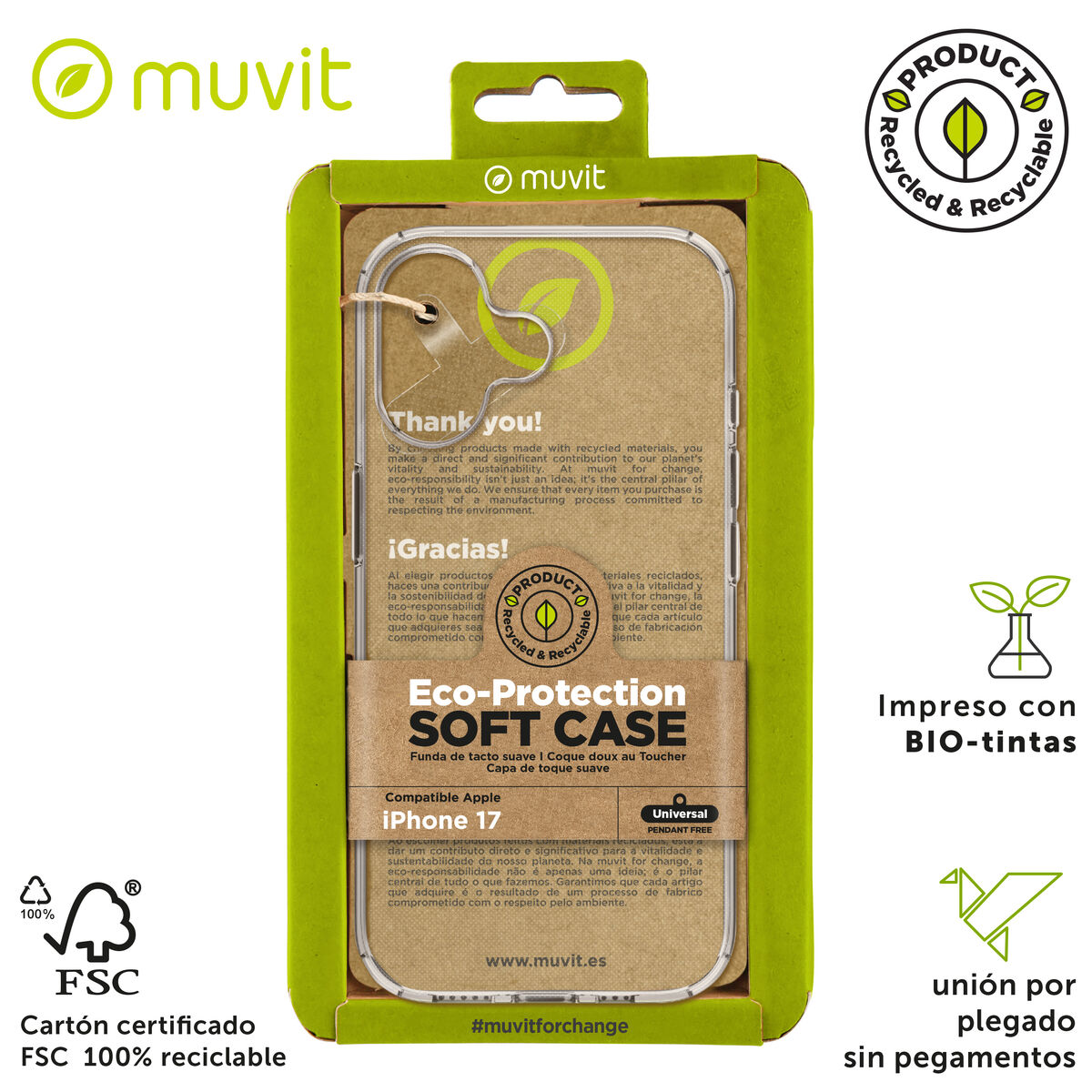 Picture of Mobile cover Muvit for Change iPhone 17 Transparent