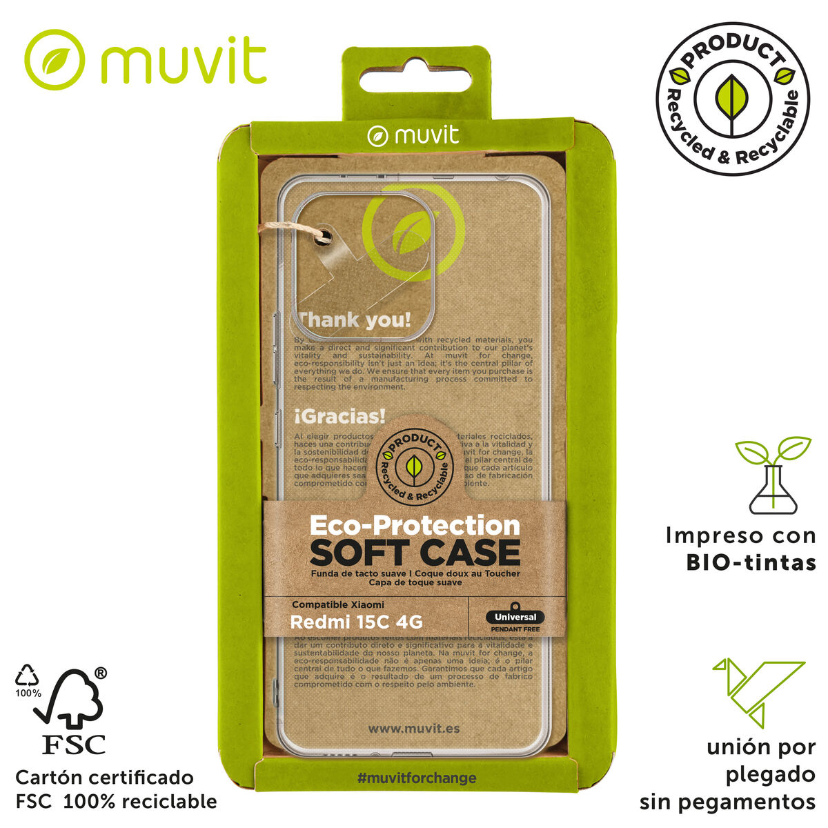 Picture of Mobile cover Muvit for Change Redmi 15C 4G Transparent