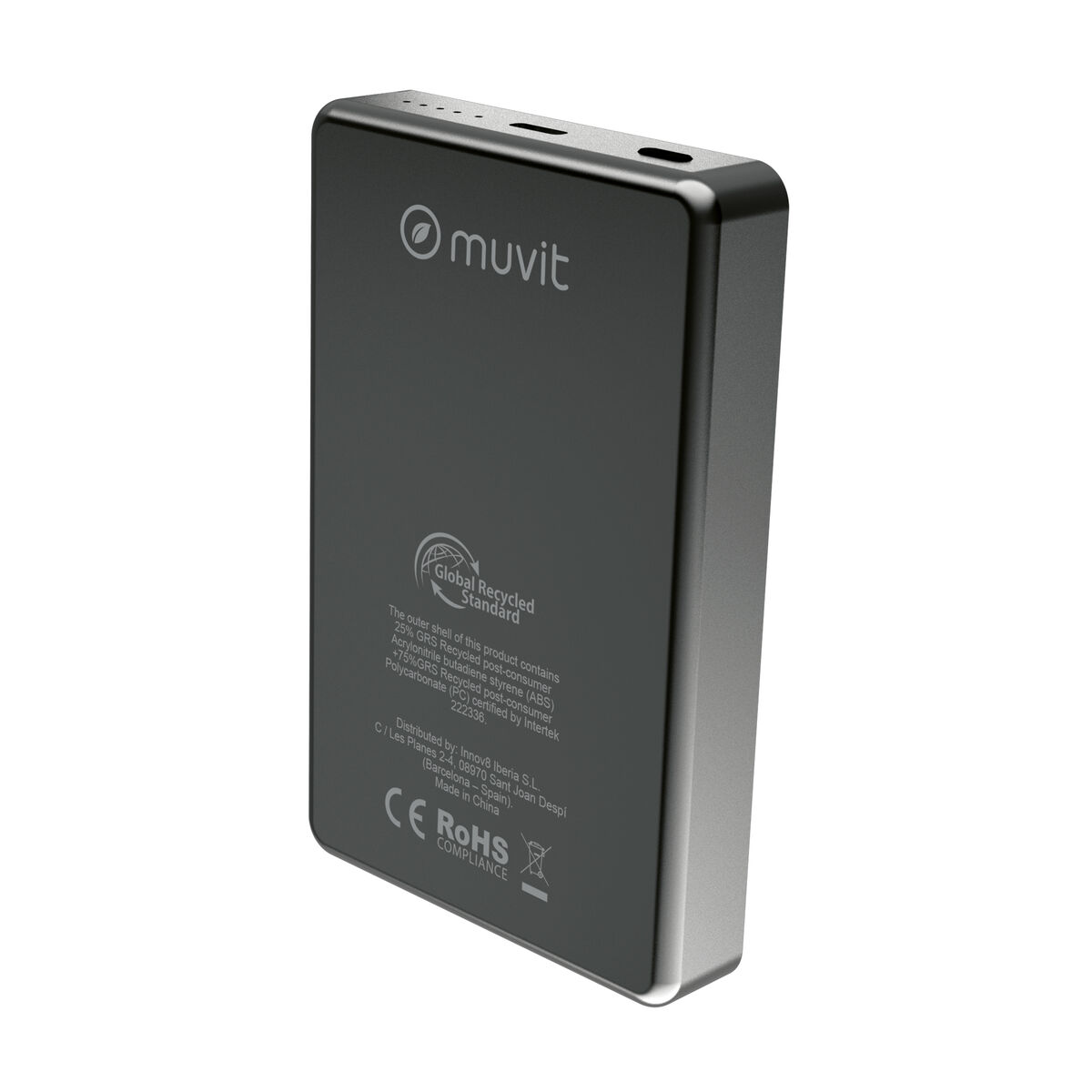 Bild von Powerbank Muvit for Change Black Aluminium 10000 mAh