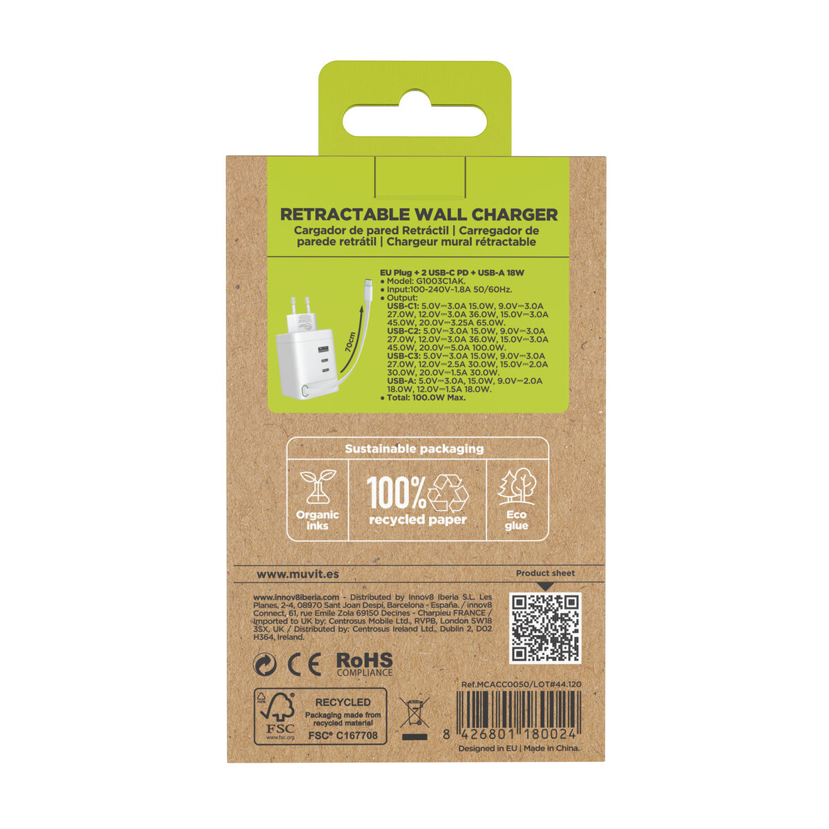 Picture of Wall Charger Muvit MCACC0050 100 W