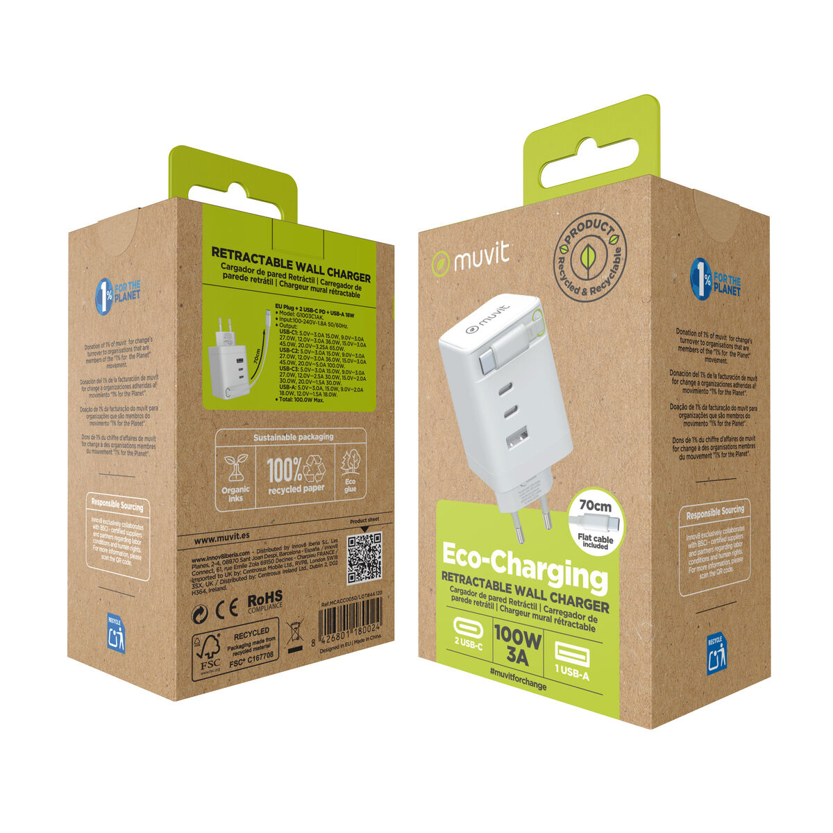 Wall Charger Muvit MCACC0050 100 W