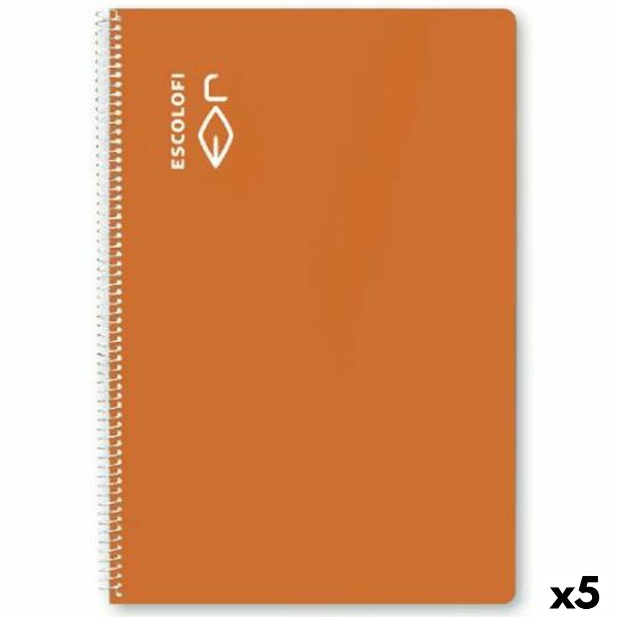 Cahier ESCOLOFI Orange Din A4 50 Volets (5 Unités)