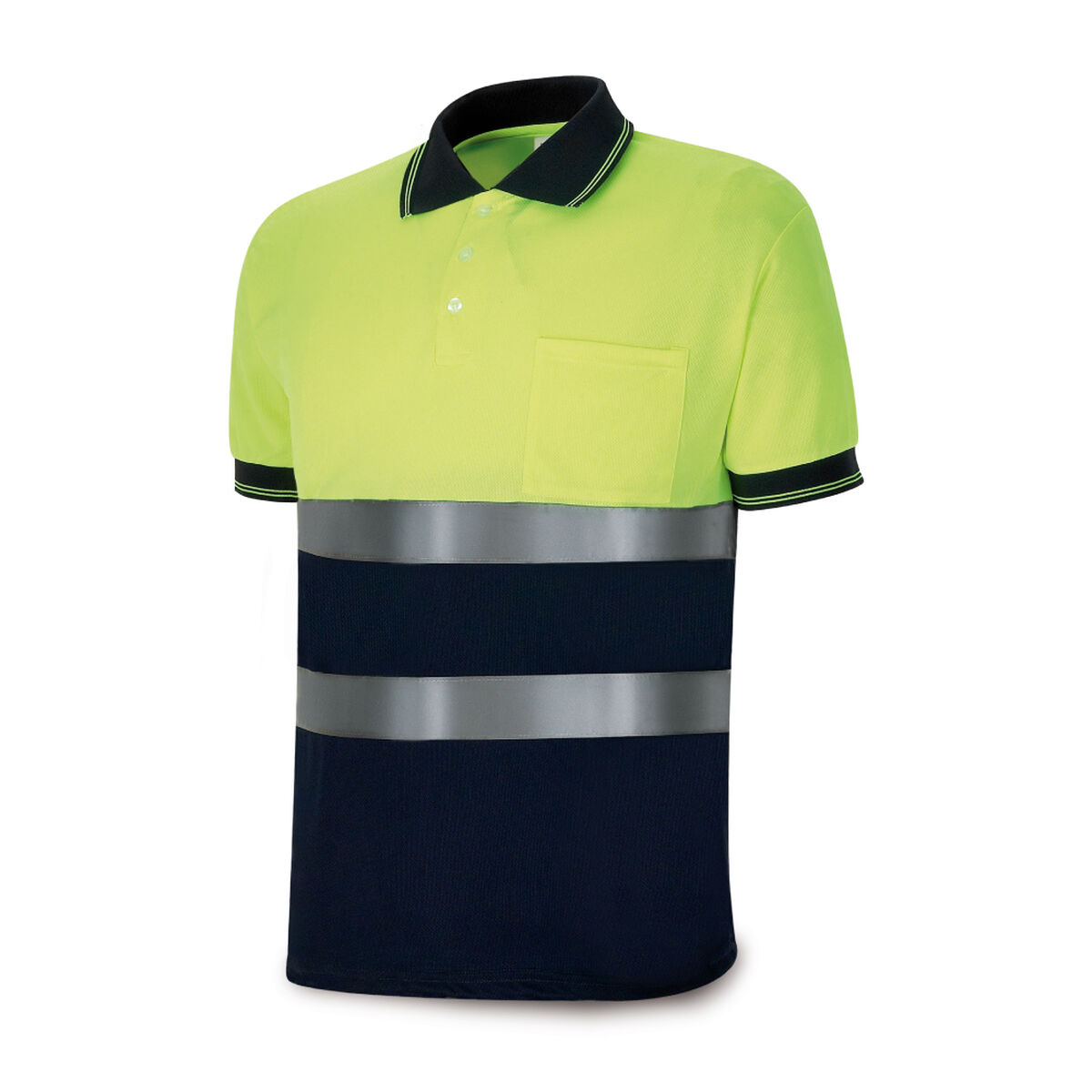 Polo à manches courtes homme Jaune Blue marine Grande visibilité