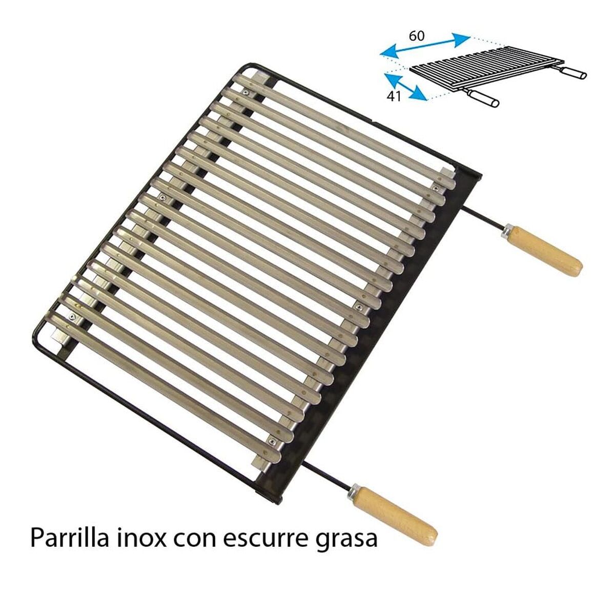 Lade met roestvrijstalen rooster Imex el Zorro Grill Antraciet Desktop (Refurbished D)