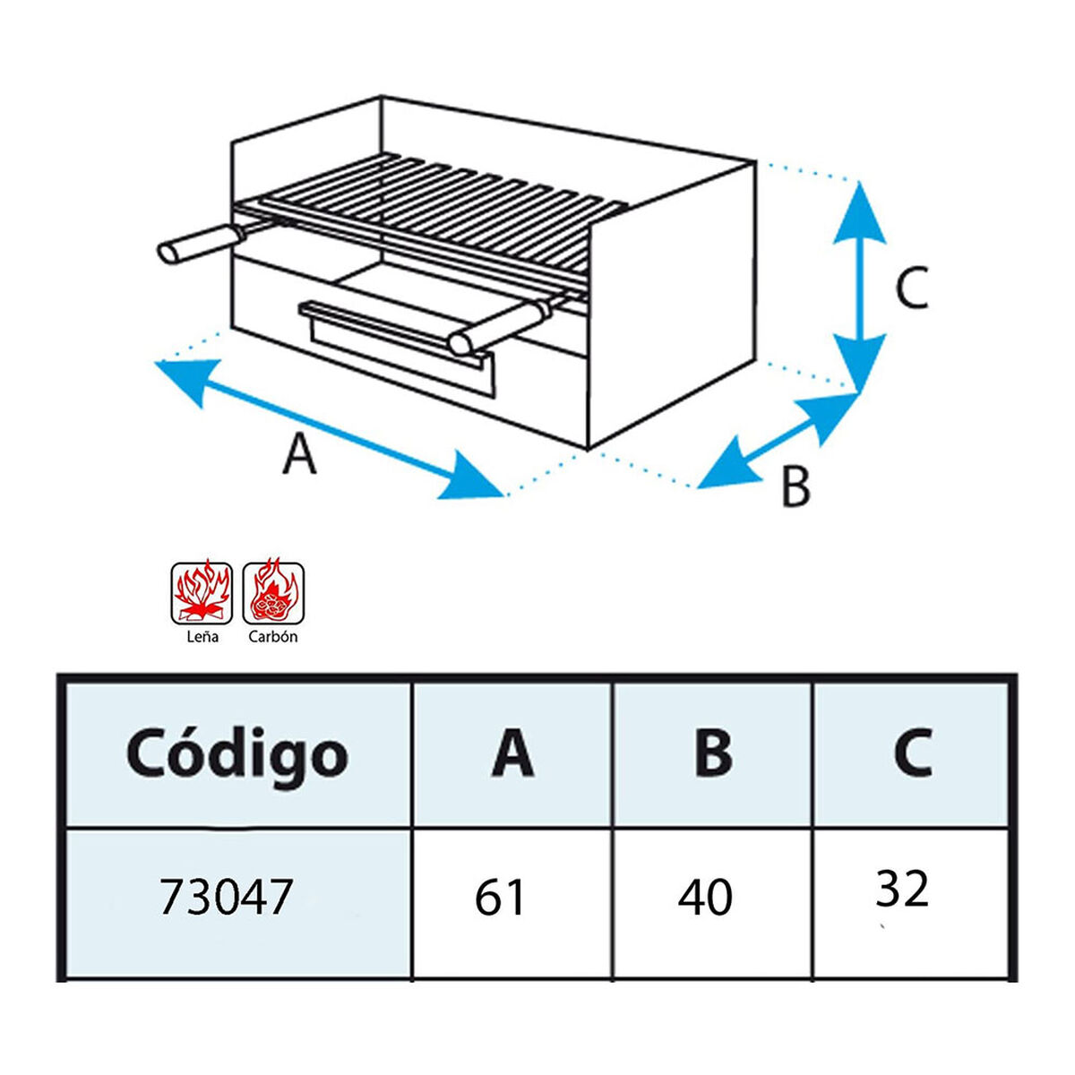 Lade met roestvrijstalen rooster Imex el Zorro Grill Antraciet Desktop (Refurbished D)