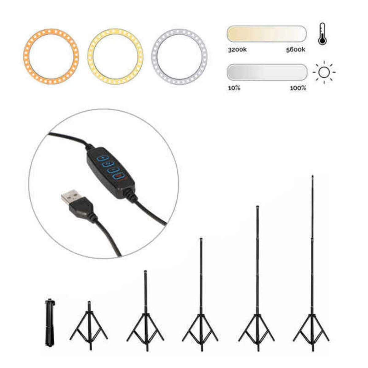 Afbeeldingen van Selfie Ring Light KSIX 10W