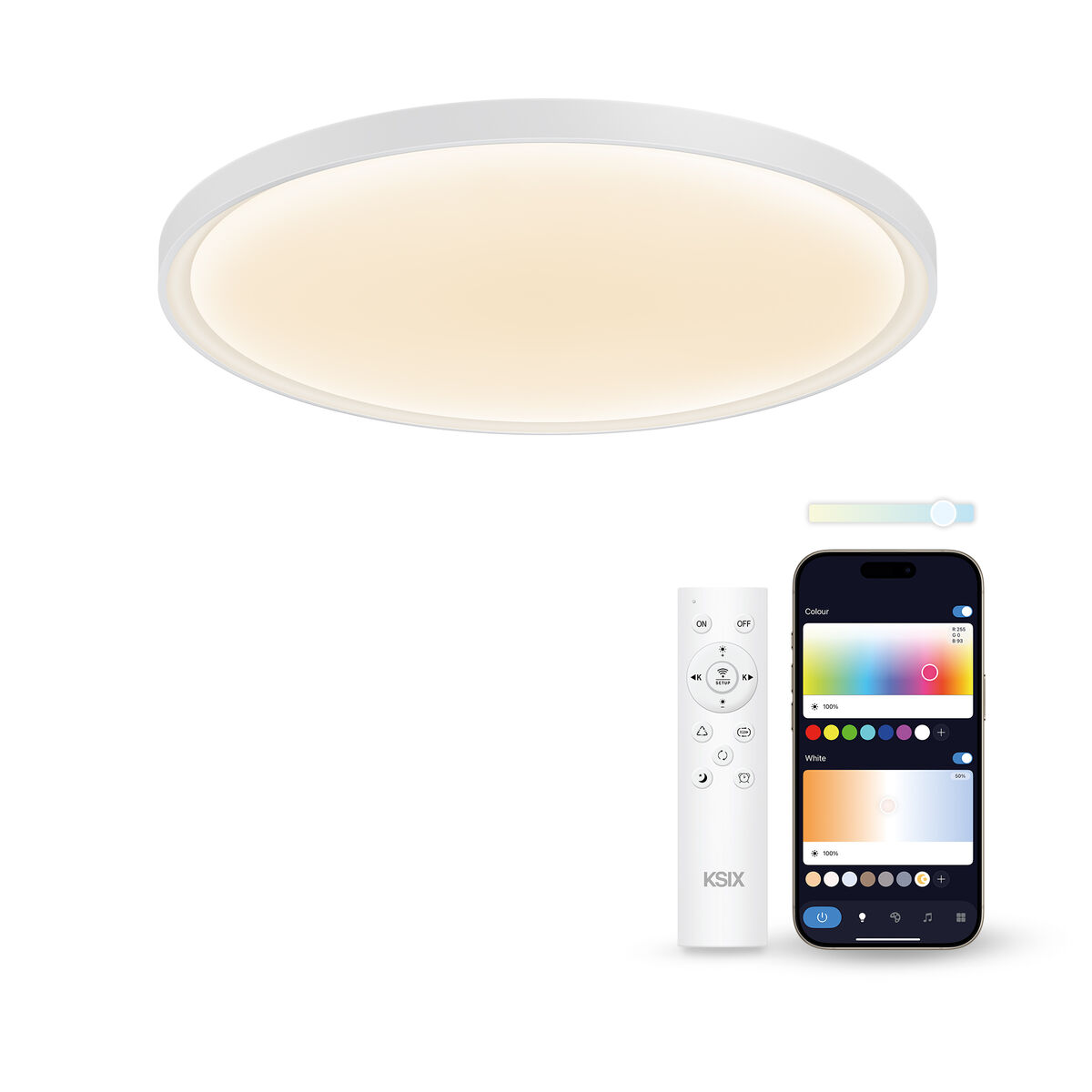 LED Flush-fitting ceiling light KSIX SmartLED KSIX Halo 2 White Plastic 25 W (3000k – 6500k) (6500 K)