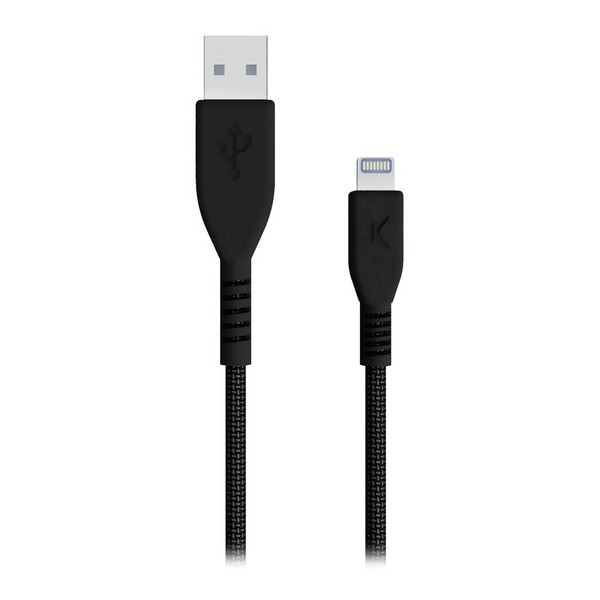 Cable USB a Lightning KSIX Armor Negro