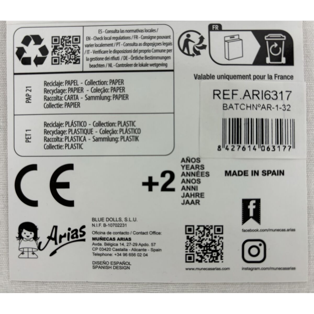 Dolls shoes Arias Pink 45 cm