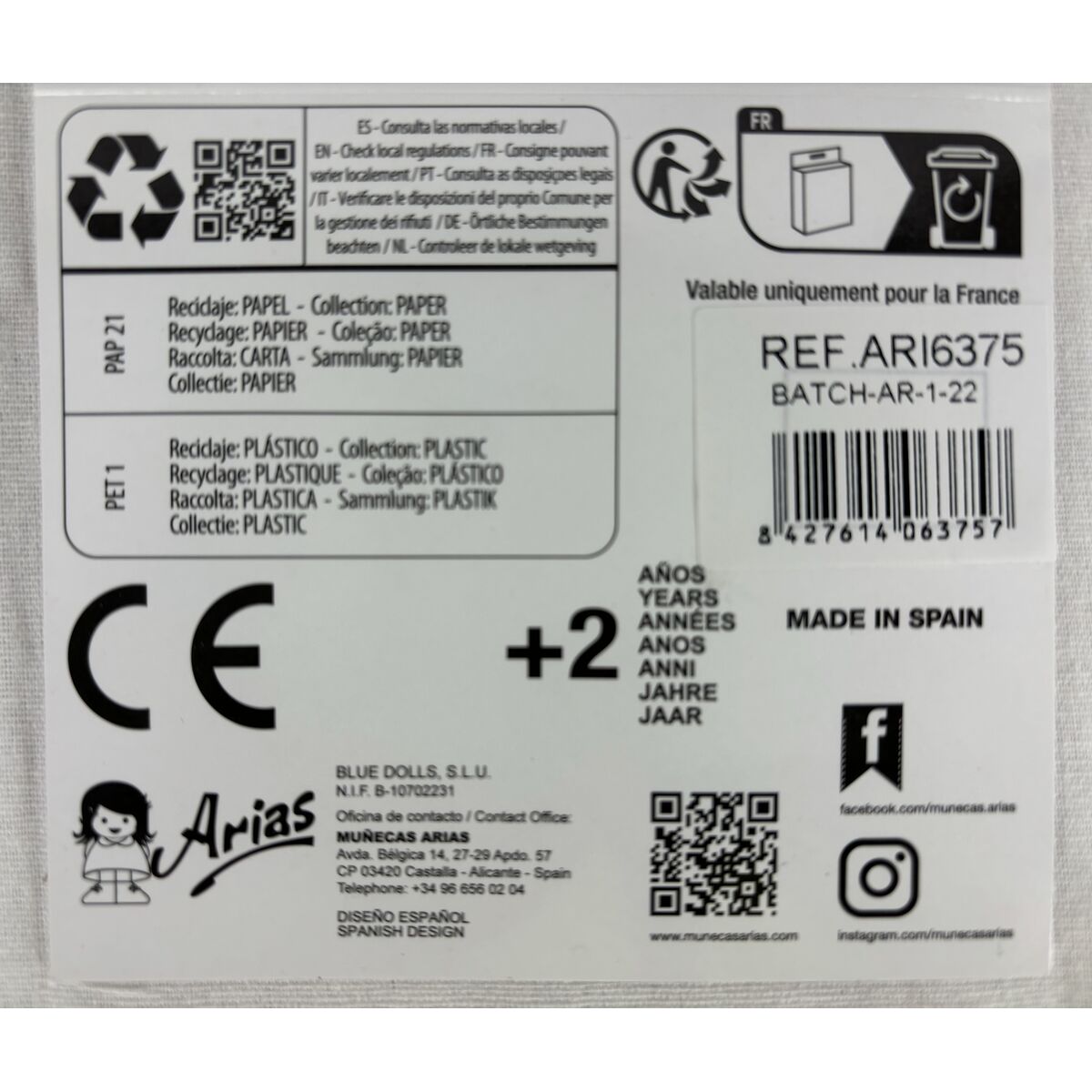 Dolls shoes Arias Pink 40 cm