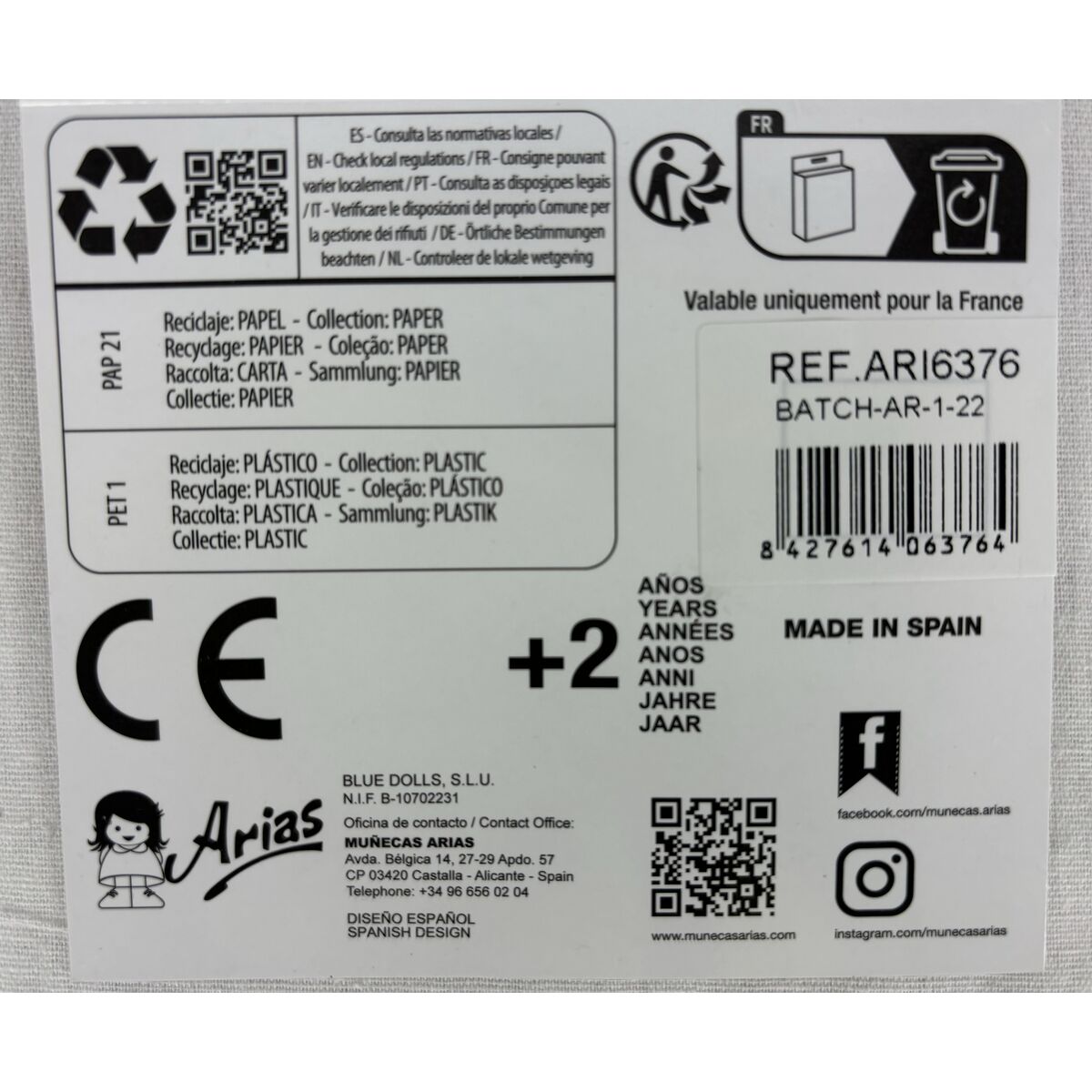 Dolls shoes Arias Pink 40 cm