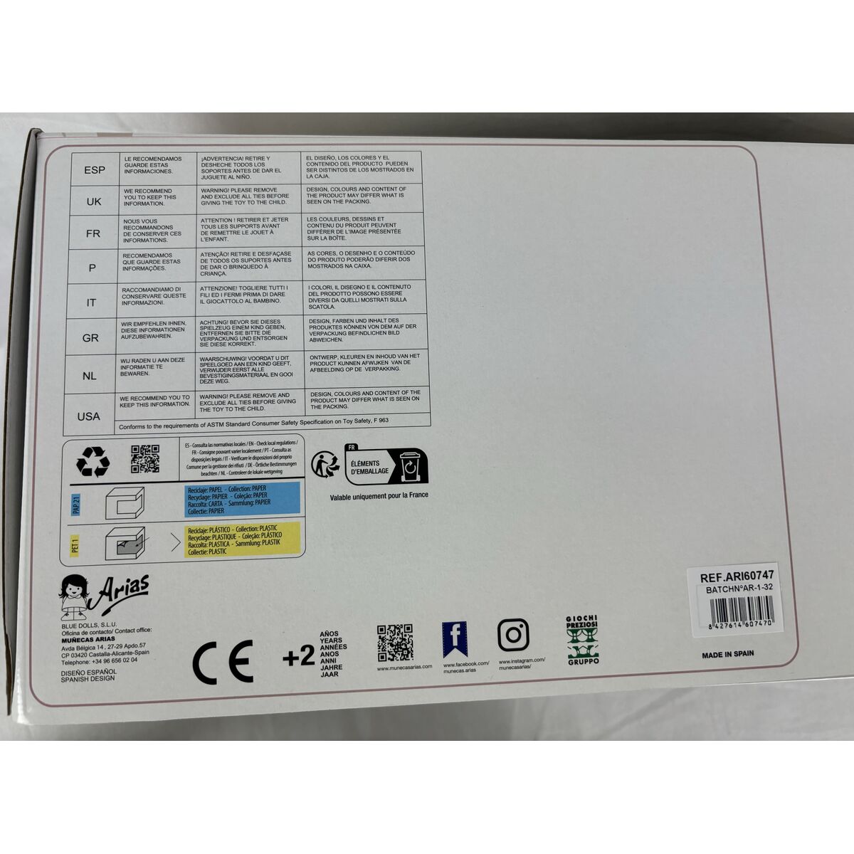 Baby Doll Arias Elegance 38 cm