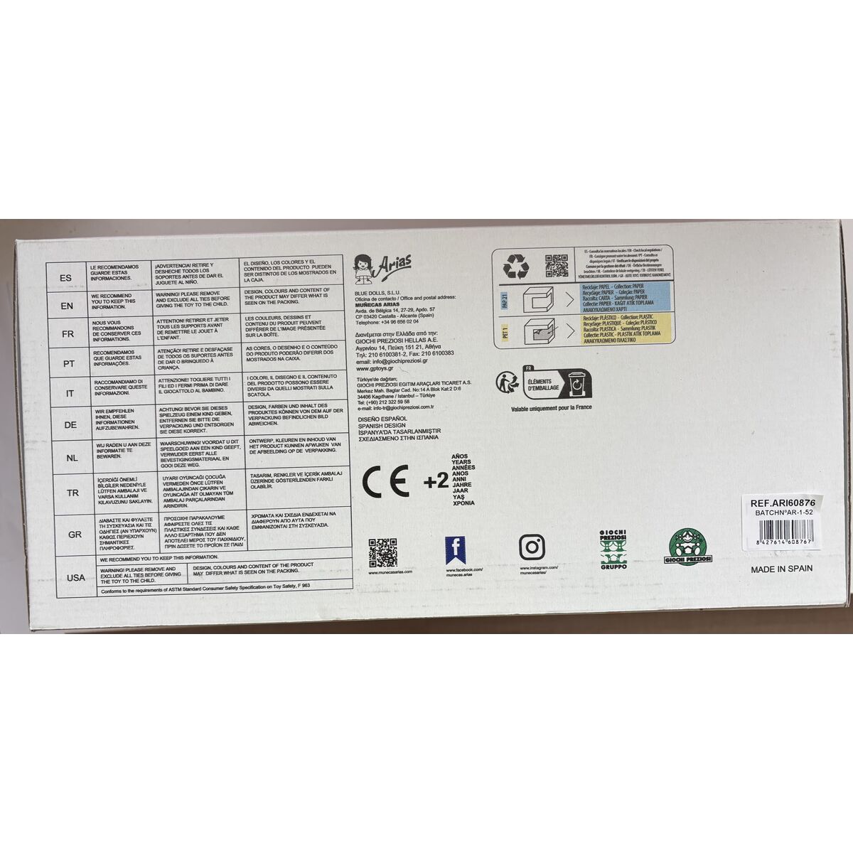 Baby doll Arias Elegance 35 cm