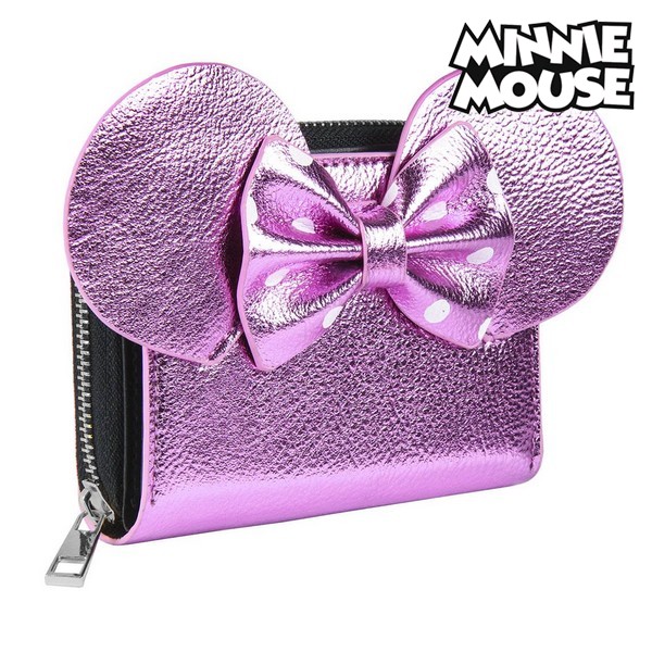 Portefeuille Minnie Mouse Porte-cartes Rose Métallisé 70688