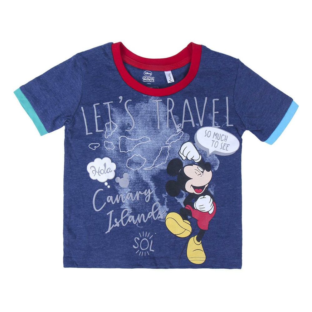 Børne Kortærmet T-shirt Mickey Mouse Marineblå