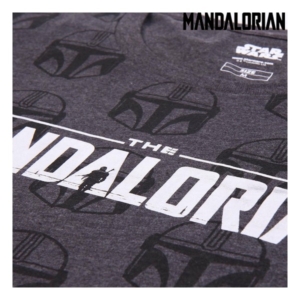 T-Shirt met Korte Mouwen The Mandalorian Grijs