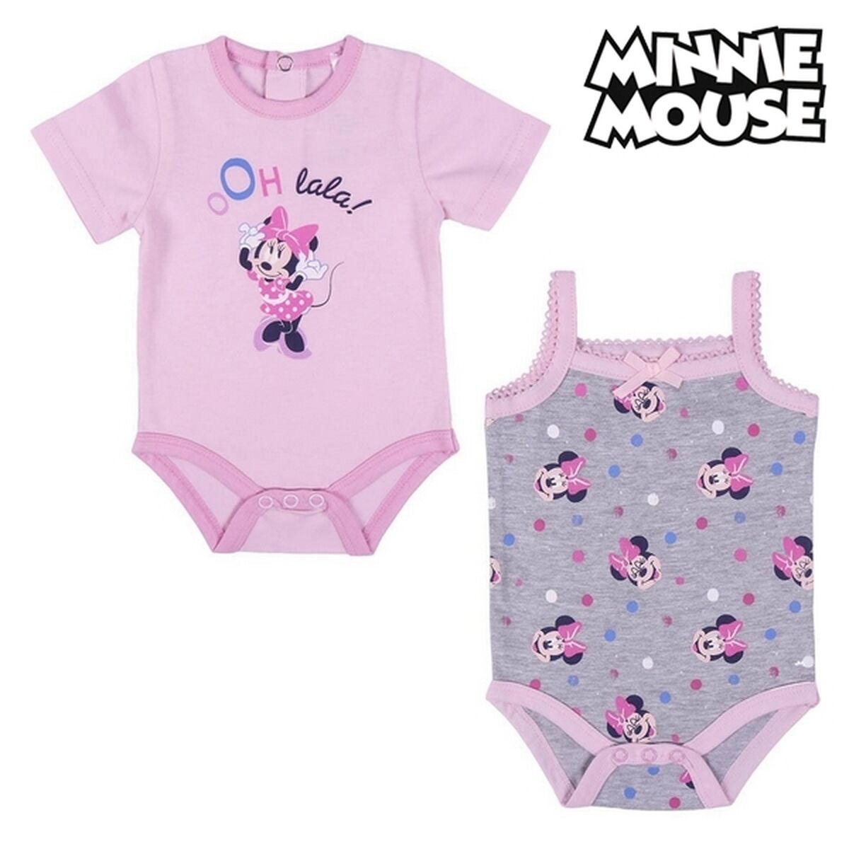 Body Minnie Mouse Gris Rose (2 uds)