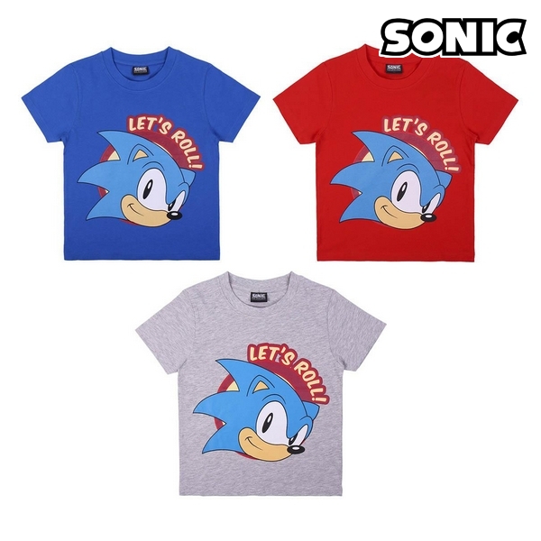 Camiseta de Manga Corta Infantil Sonic Rojo