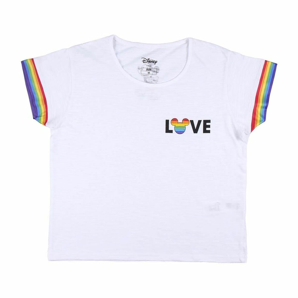 T-shirt à manches courtes femme Disney Love Pride Blanc