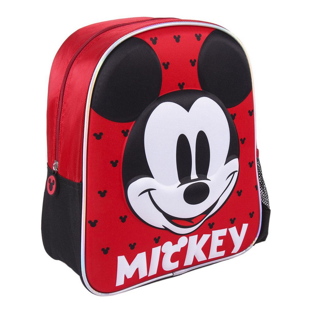 3D School Bag Mickey Mouse Red (25 x 31 x 10 cm)