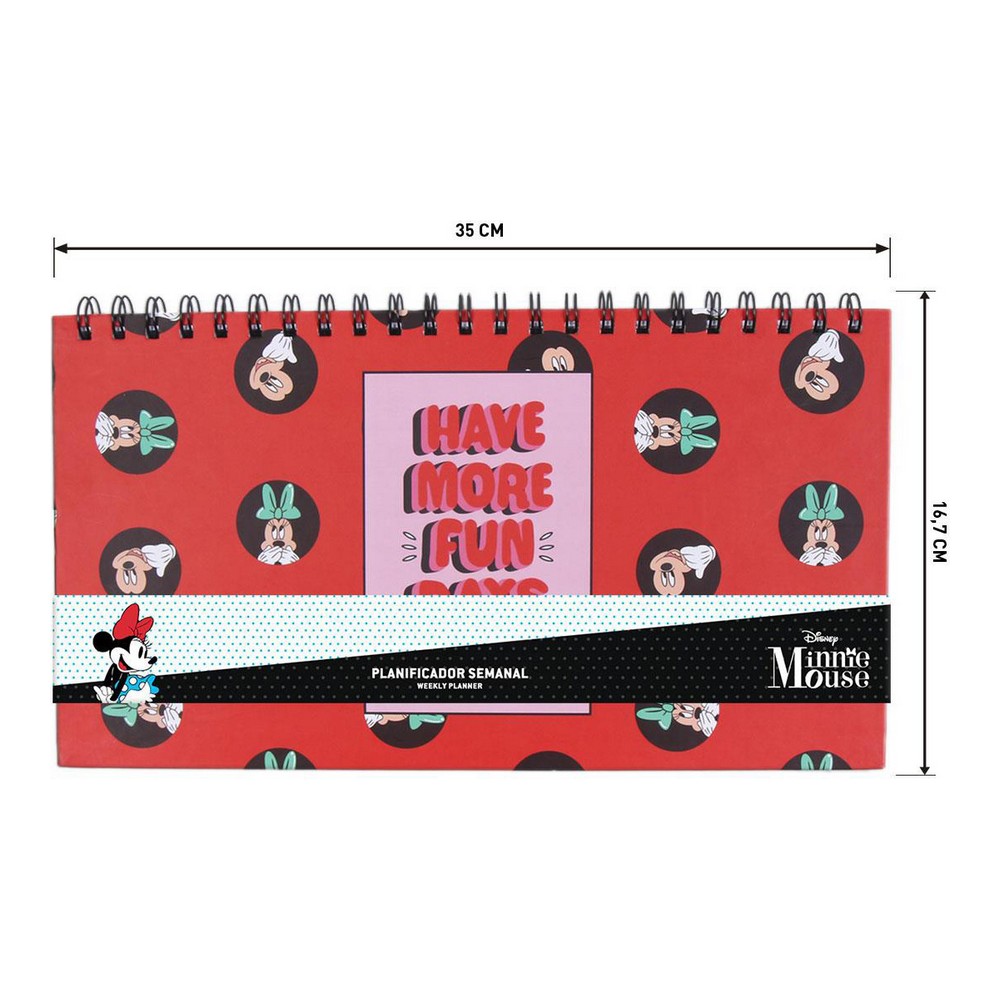 Weekly Planner Minnie Mouse Anteckningsblock (35 x 16,7 x 1 cm)