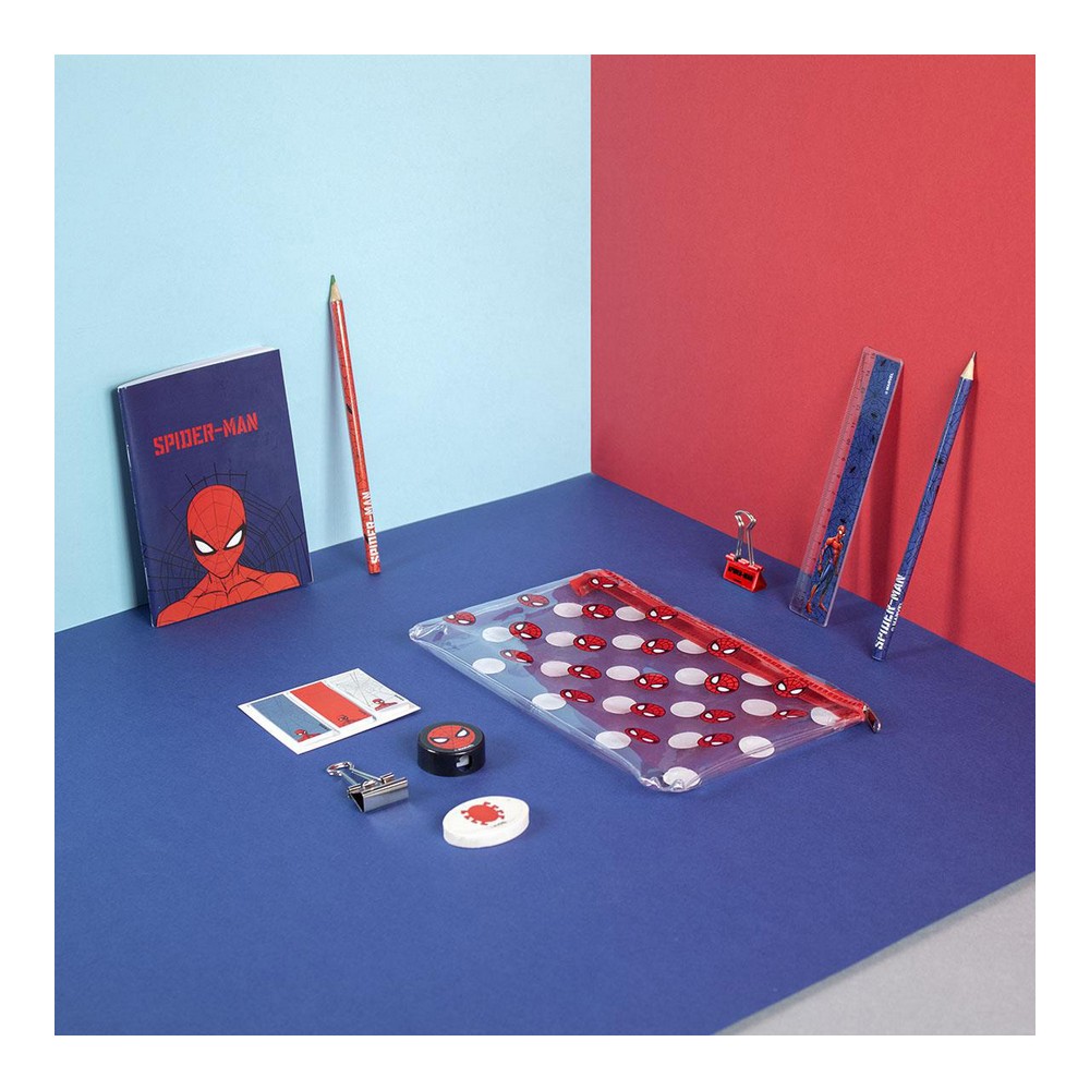 Stationery Set Spiderman Dark blue (12 pcs)